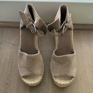 Marc Fisher Grey Suede Wedges